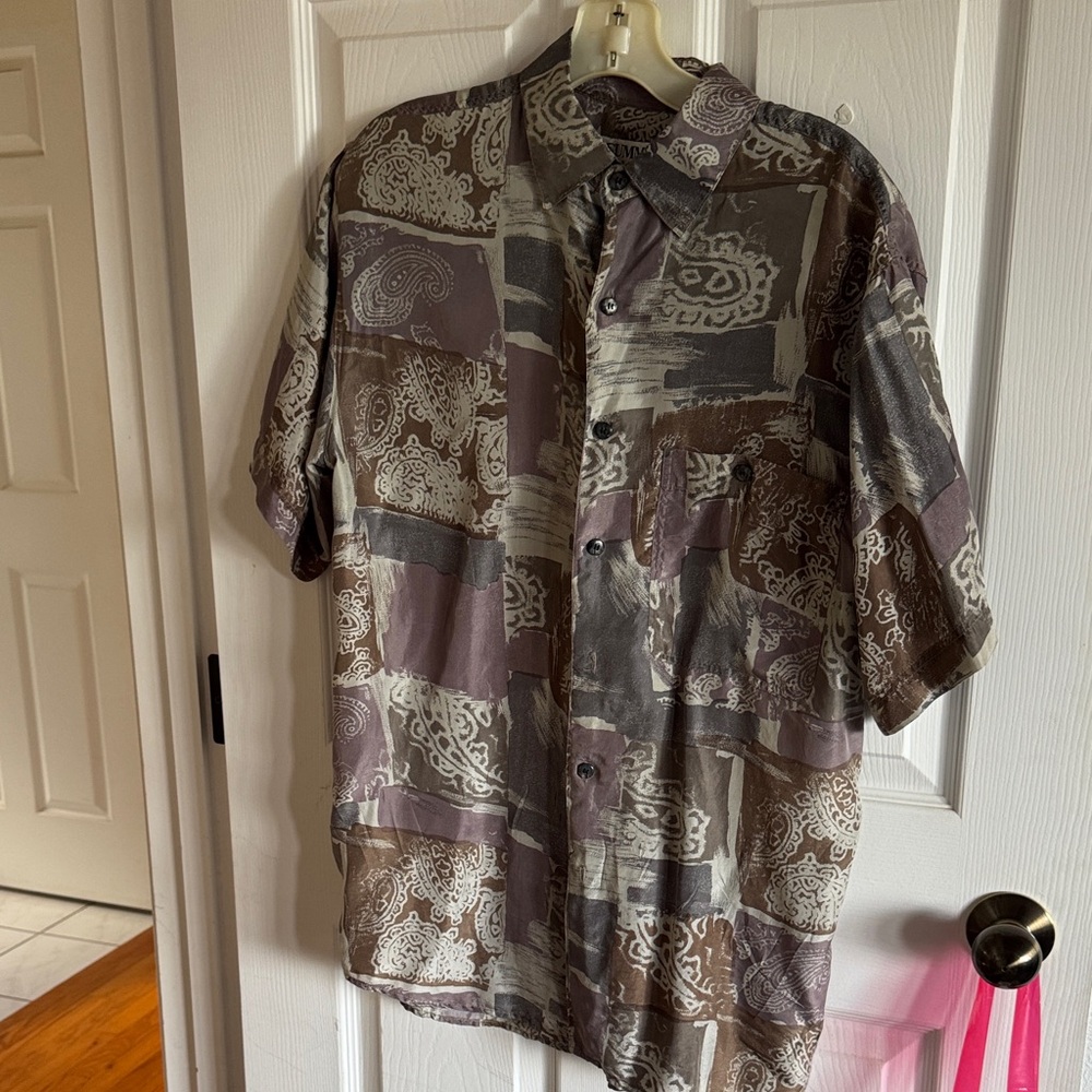 Men's Short Sleeve 100% Silk Shirt